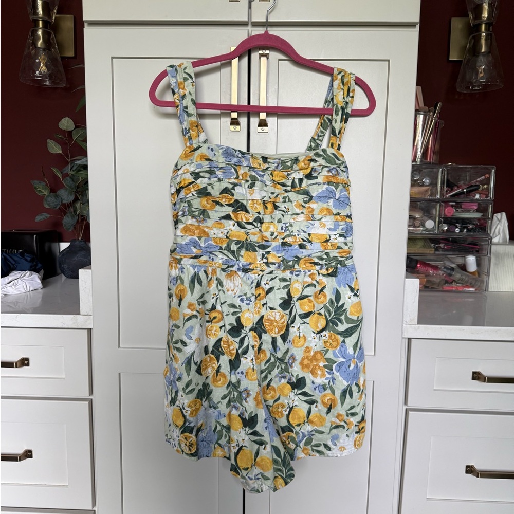 Floral Print Sleeveless Romper